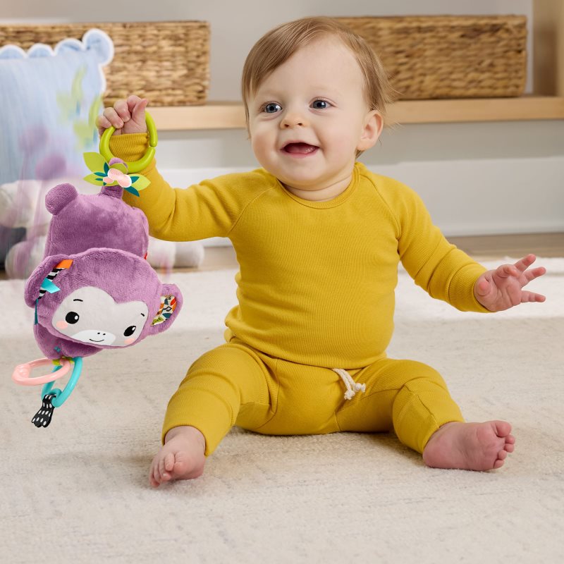 Fisher-Price Hanging Monkey With Music kontrastní závěsná hračka 1 ks (obrázek 3)