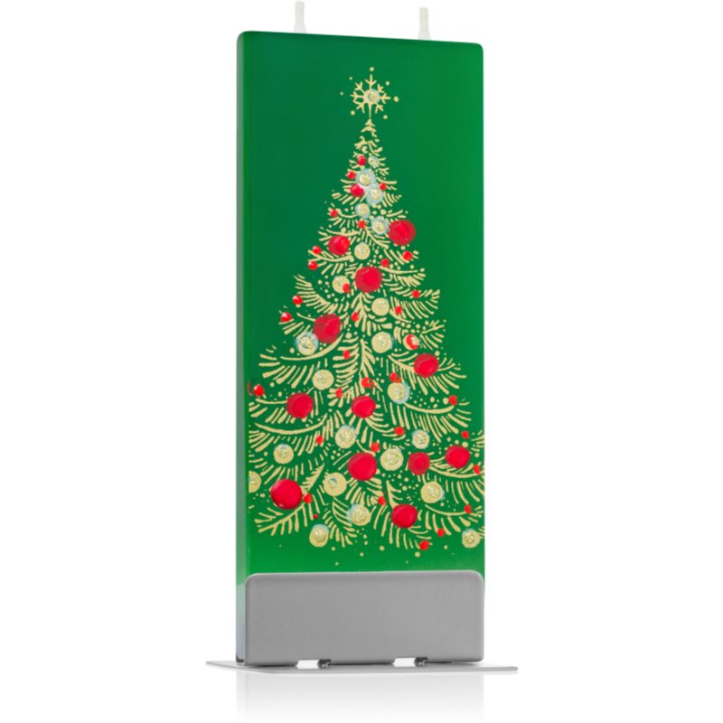 Flatyz Holiday Gold Christmas Tree Decorative Candle 6x15 Cm