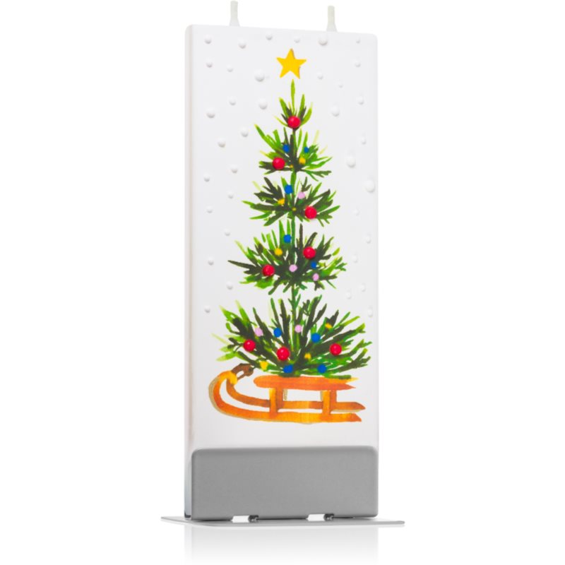 Flatyz Holiday Christmas Tree On Sledges Decorative Candle 6x15 G