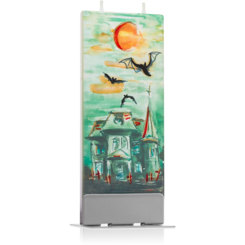 Flatyz Holiday Haunted House And Bats Decorative Candle 6x15 Cm