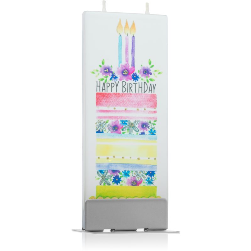 Flatyz Greetings Happy Birthday Cake decorative candle 6x15 cm
