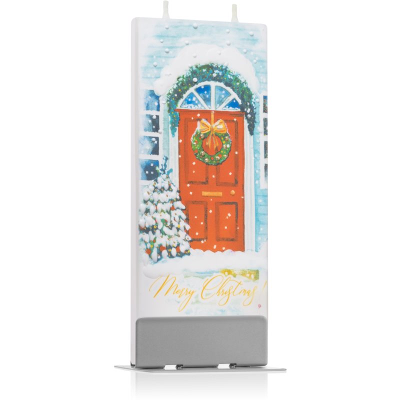 Flatyz Holiday Merry Christmas Red Door Decorative Candle 6x15 Cm