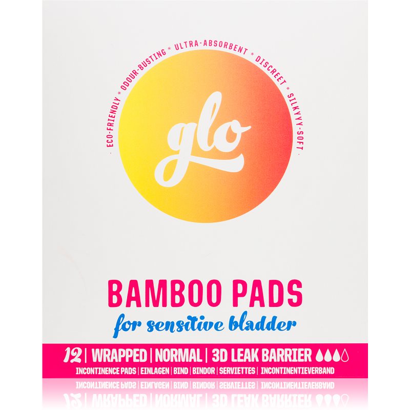 FLO GLO Bamboo Normal incontinence pads with wings 12 pc
