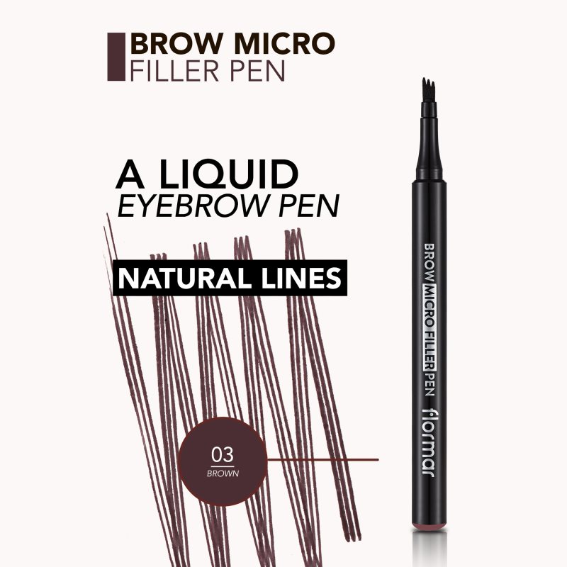 Flormar Brow Micro Filler Pen Stylo Sourcils Teinte 003 Brown 1.1 Ml