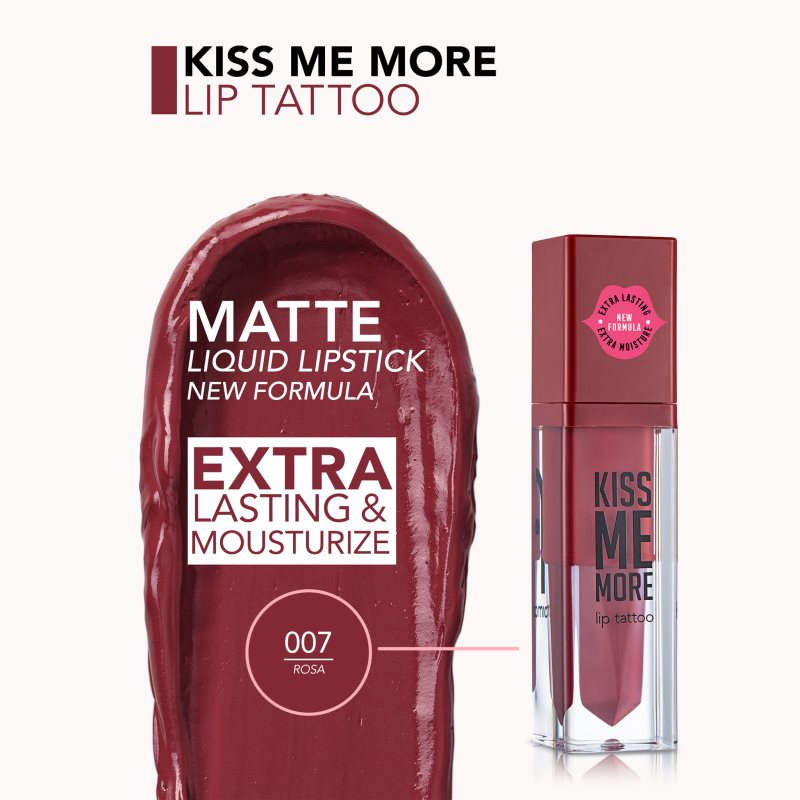 flormar Kiss Me More Lip Tattoo dlouhotrvající tekutá rtěnka odstín 007 Rosa 3.8 ml (obrázek 3)