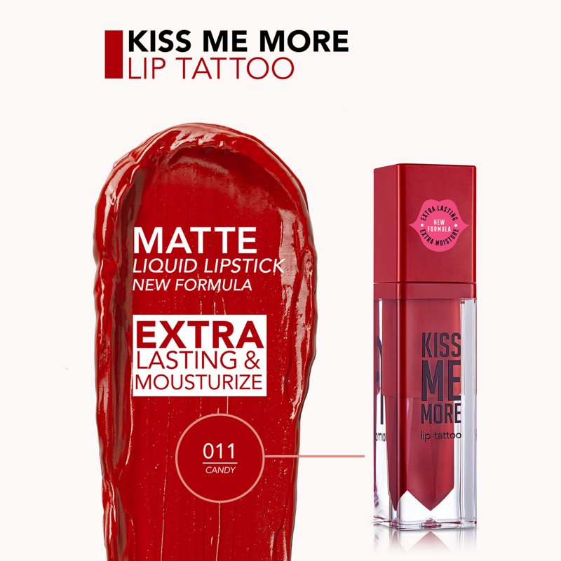 flormar Kiss Me More Lip Tattoo dlouhotrvající tekutá rtěnka odstín Candy 3.8 ml (obrázek 3)