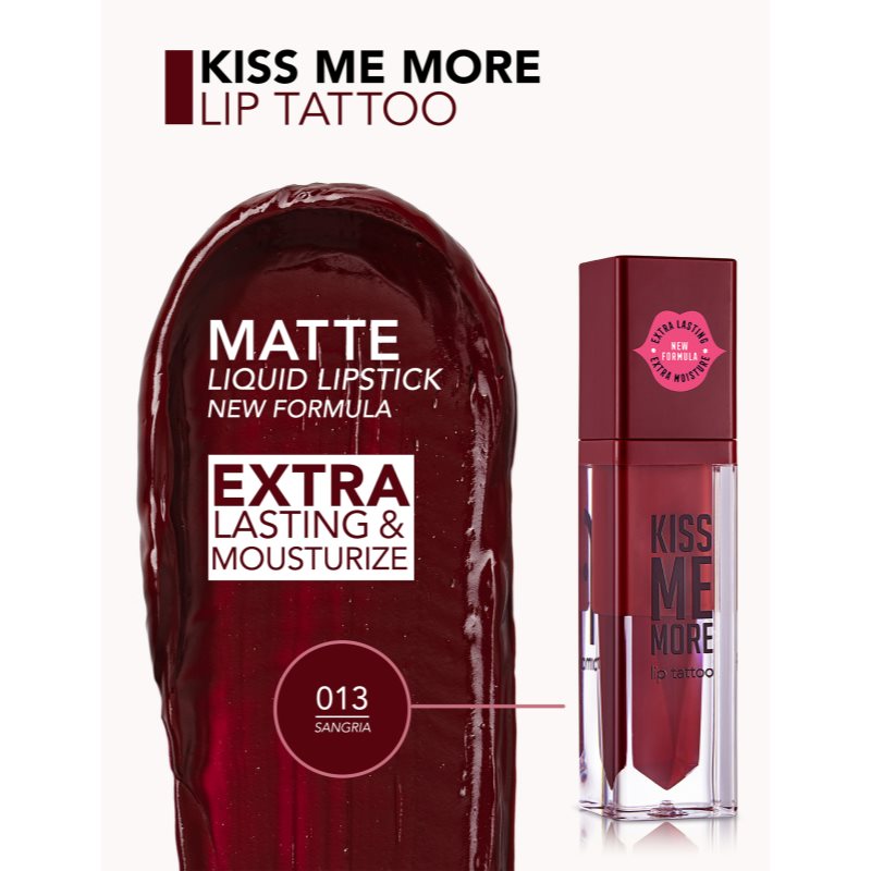 flormar Kiss Me More Lip Tattoo dlouhotrvající tekutá rtěnka odstín 013 Sangria 3.8 ml (obrázek 3)