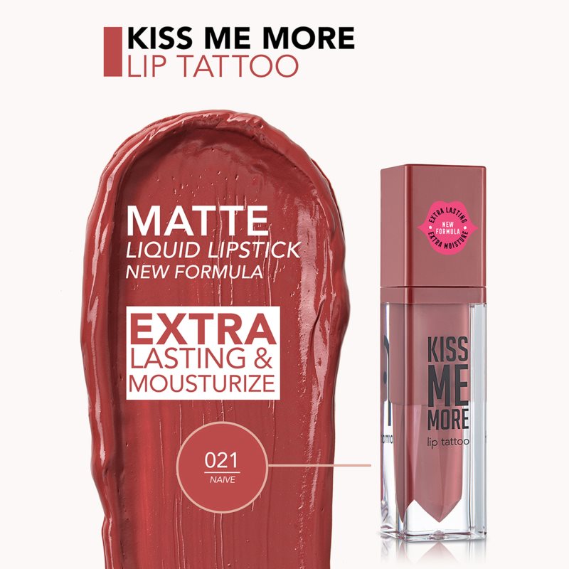 flormar Kiss Me More Lip Tattoo dlouhotrvající tekutá rtěnka odstín 021 Naive 3.8 ml (obrázek 3)