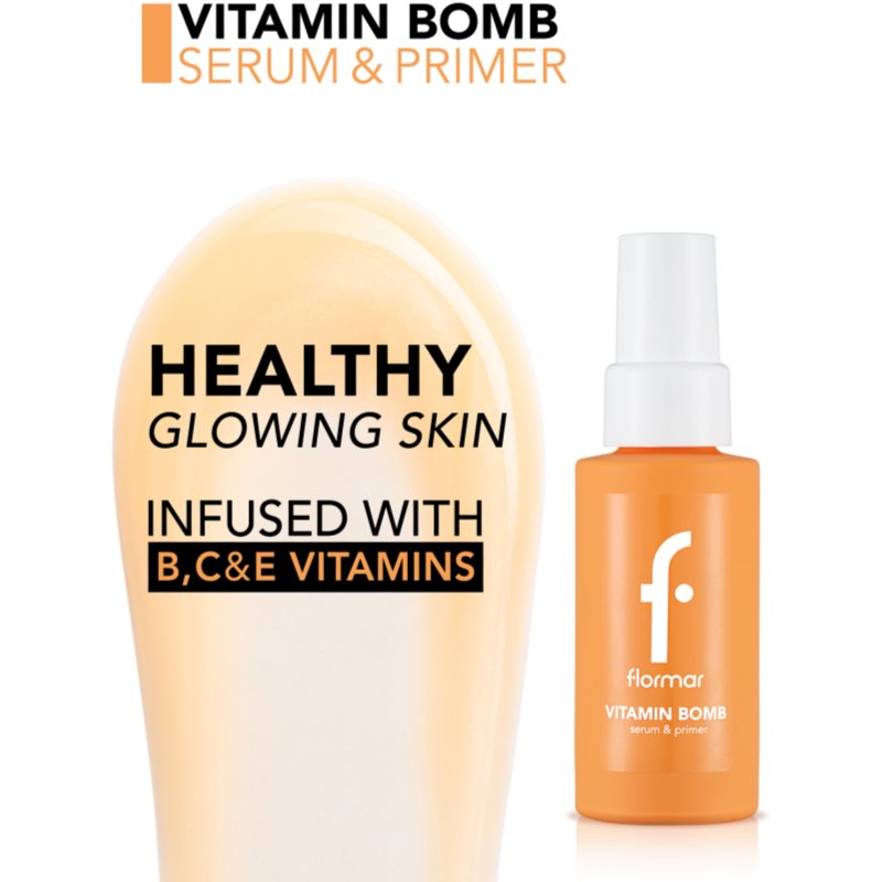 Flormar Vitamin Bomb Serum&Primer Sérum Illuminateur Aux Vitamines B, C, E 30 Ml