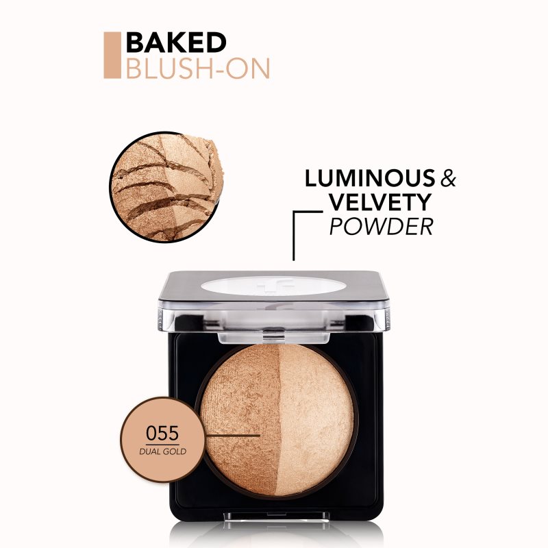 flormar Blush-On Baked colorete iluminador tono 055 Dual Gold 4 g
