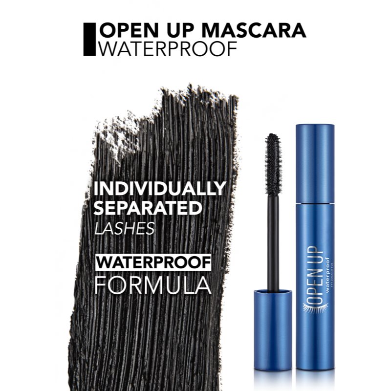 flormar Open Up Waterproof Mascara wodoodporny tusz podkręcający i rozdzielający rzęsy 12 ml