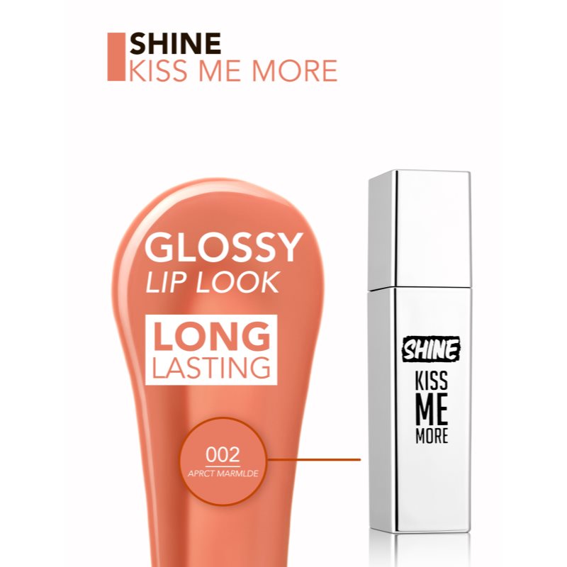 flormar Shine Kiss Me More tekutá rtěnka odstín 002 Apricot Marmalade 3.5 ml (obrázek 3)