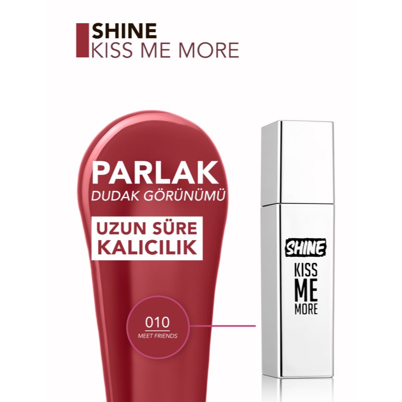 flormar Shine Kiss Me More tekutá rtěnka odstín 010 Meet Friends 3.5 ml (obrázek 3)