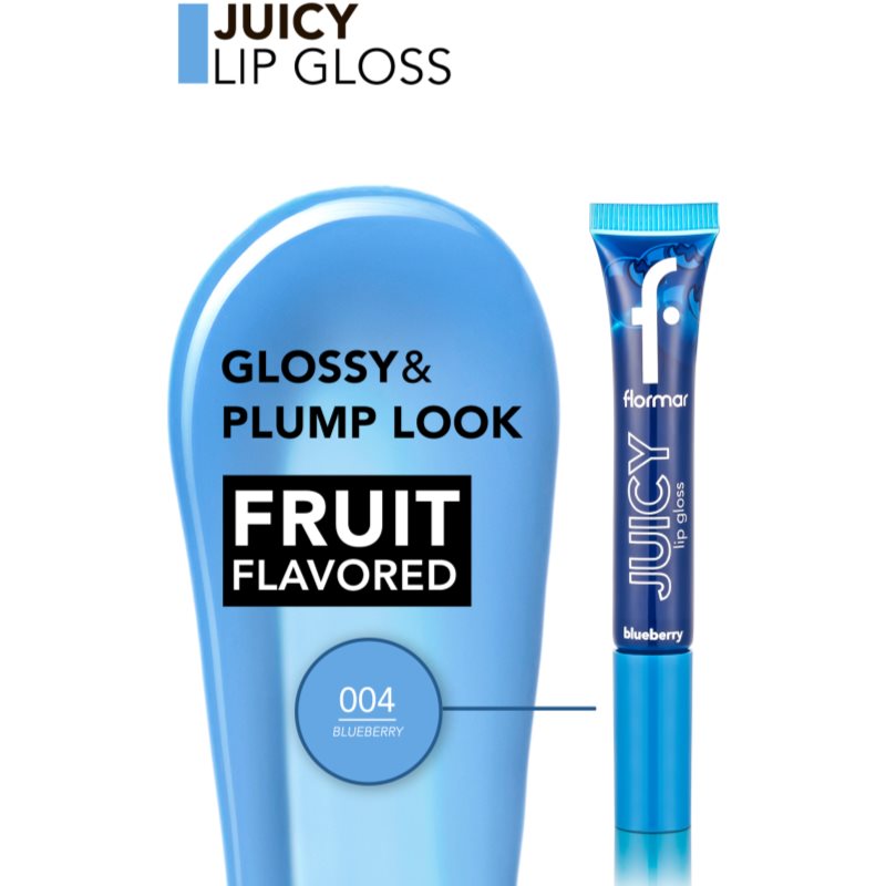 Flormar Juicy Lip Gloss Hydrating Lip Gloss Shade 004 Blueberry 10 Ml