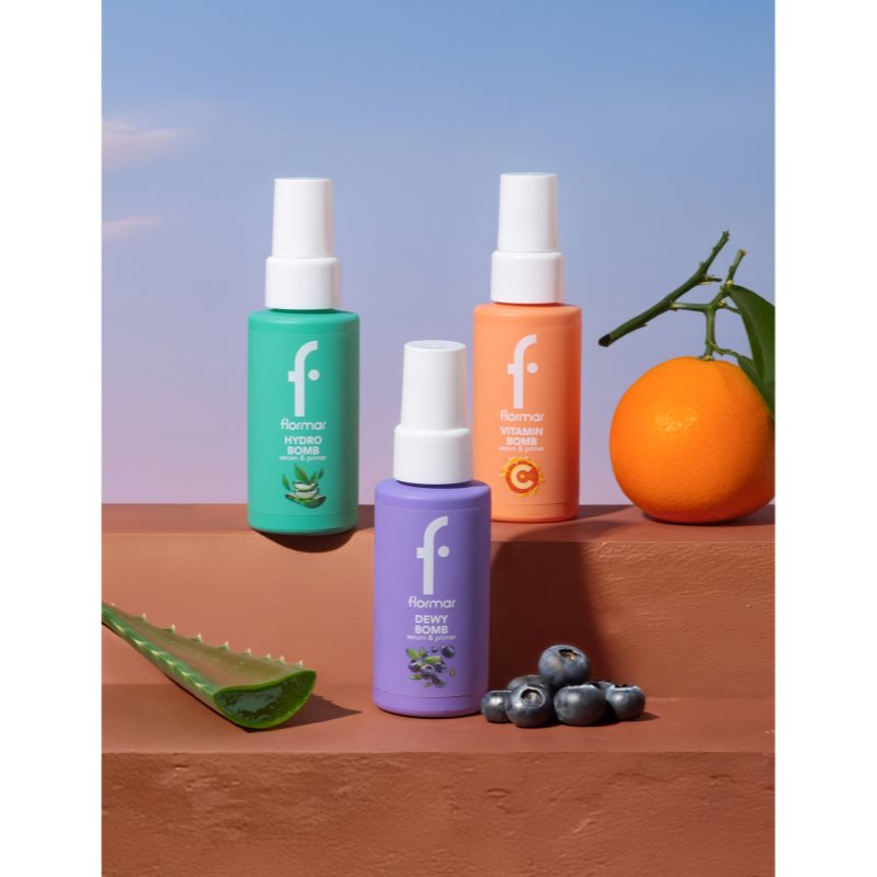 flormar Serum & Primer Dewy Bomb rozjasňujúce podkladové sérum 30 ml (obrázok 4)