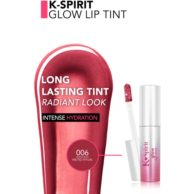 flormar K-Spirit Glow Lip Tint hydratačný lesklý rúž s trblietkami odtieň 006 - Muted Ritual 4 ml (obrázok 4)