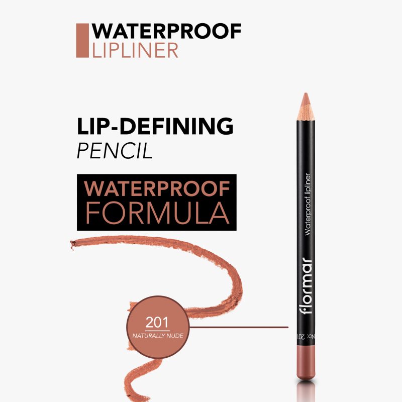 flormar Waterproof Lipliner waterproof lip liner shade 201 Naturally Nude 1.14 g