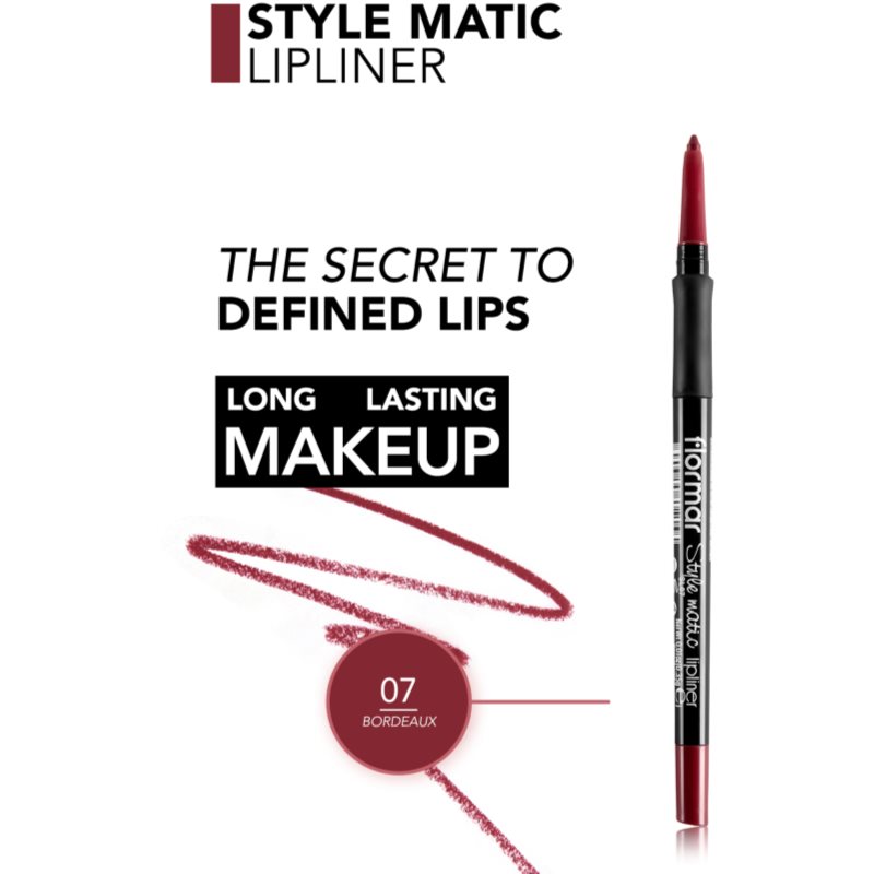 flormar Style Matic Lipliner matná tužka na rty voděodolná odstín 07 BORDEAUX 0.35 g (obrázek 4)