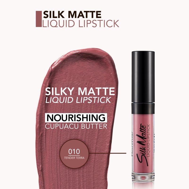 Flormar Silk Matte Rouge à Lèvres Liquide Mat Longue Tenue Teinte Tender Terra 4,5 Ml