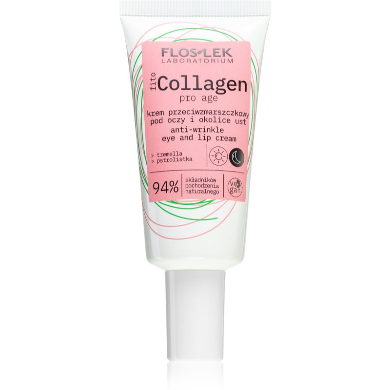 FlosLek Laboratorium Fito Collagen dieninis ir naktinis kremas nuo raukšlių akių ir lūpų kontūrui 30 ml