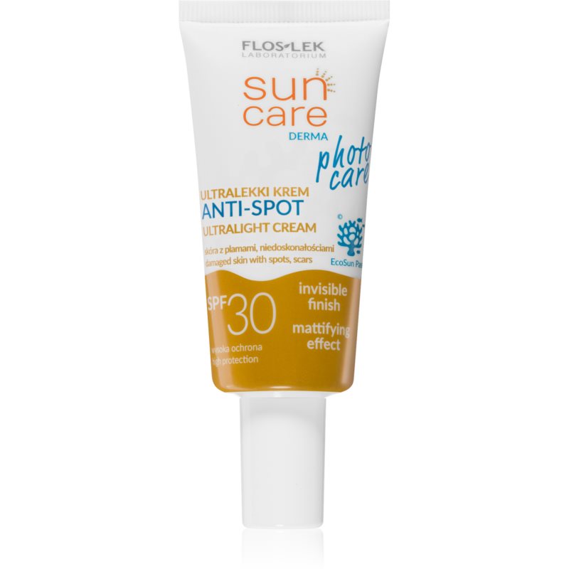 FlosLek Laboratorium Sun Care Derma Photo Care Light Protective Face Cream For Skin With Imperfections SPF 30 30 Ml