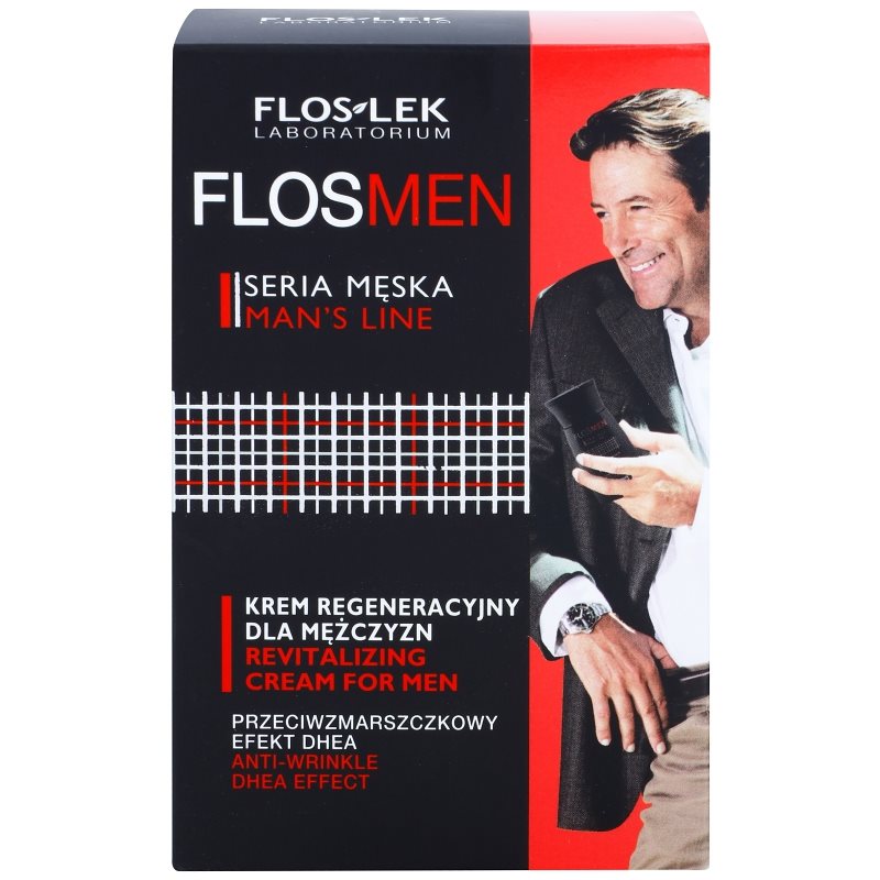 FlosLek Laboratorium FlosMen Revitalising Moisturiser With Anti-ageing Effect 50 Ml