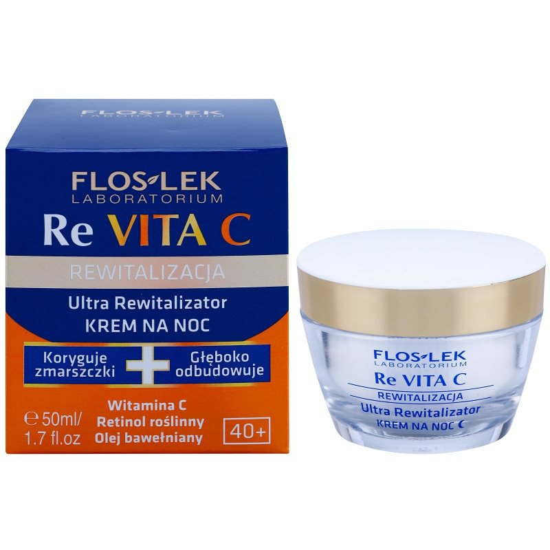 FlosLek Laboratorium Re Vita C 40+ інтенсивний нічний крем для відновлення шкіри 50 мл