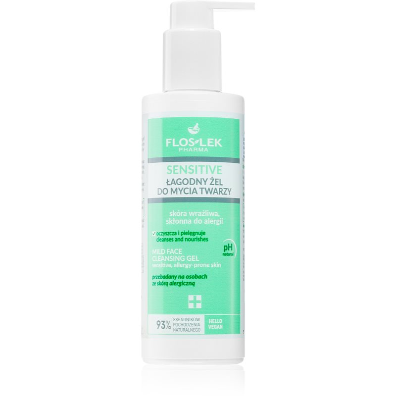 FlosLek Pharma Sensitive делікатний очищаючий гель для шкіри обличчя схильної до подразнень 175 мл