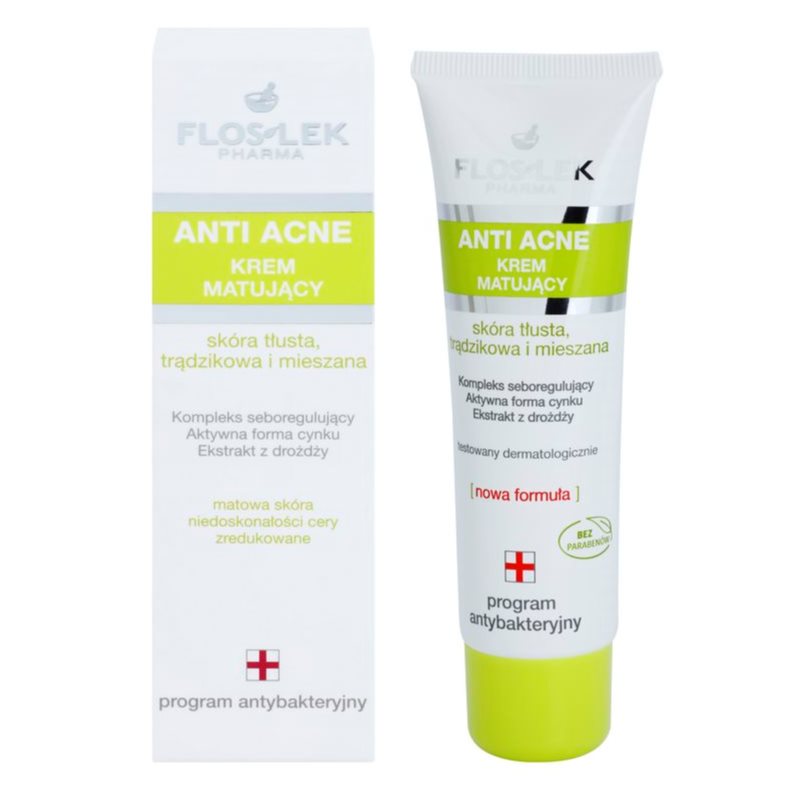 FlosLek Pharma Anti Acne матуючий крем для шкіри з недоліками 50 мл