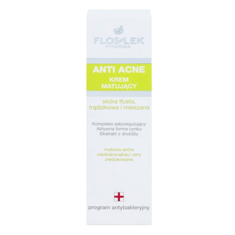 FlosLek Pharma Anti Acne матуючий крем для шкіри з недоліками 50 мл