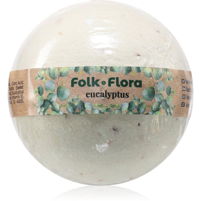 Folk & Flora Folk & Flora Eucalyptus βόμβα μπάνιου με καταπραϋντική δράση 130 γρ