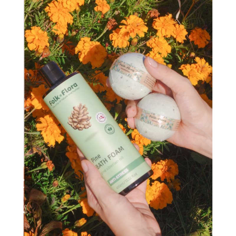 Folk Flora Eucalyptus bombe de bain avec effets apaisants 130 g 3$