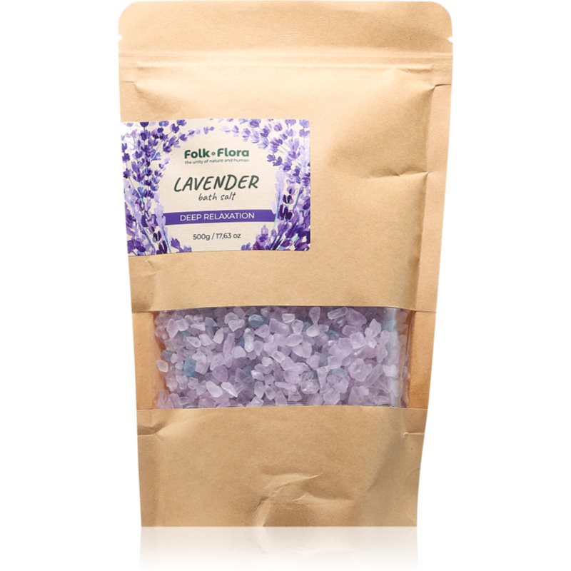 Folk & Flora Lavender розслаблююча сіль для ванни 500 гр