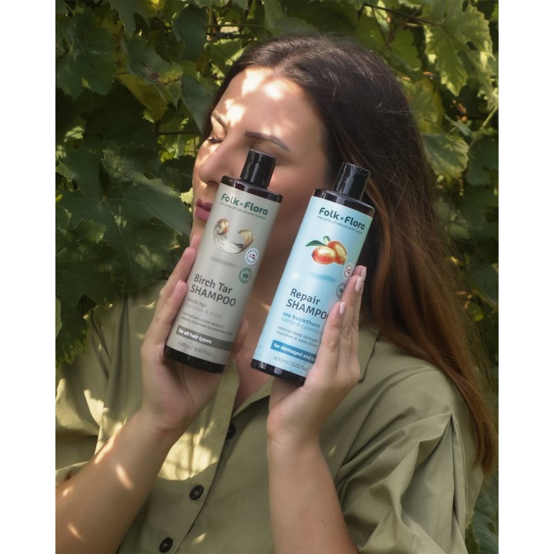 Folk & Flora Sea Buckthorn obnovující šampon pro barvené a poškozené vlasy 400 ml (obrázek 4)
