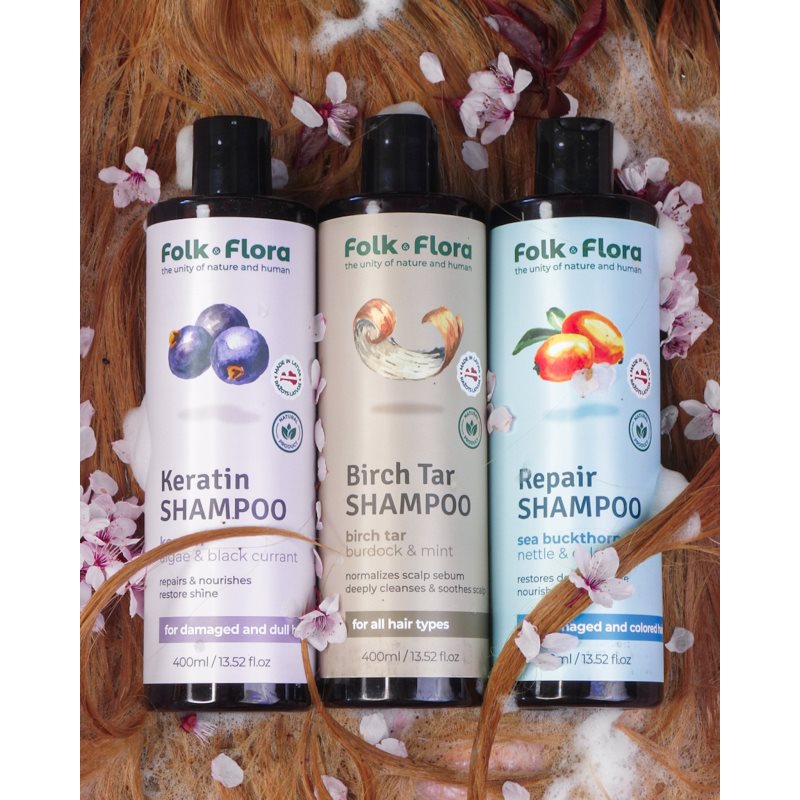 Folk & Flora Blackcurrant erneuerndes Shampoo mit nahrhaften Effekt 400 ml (Bild 5)