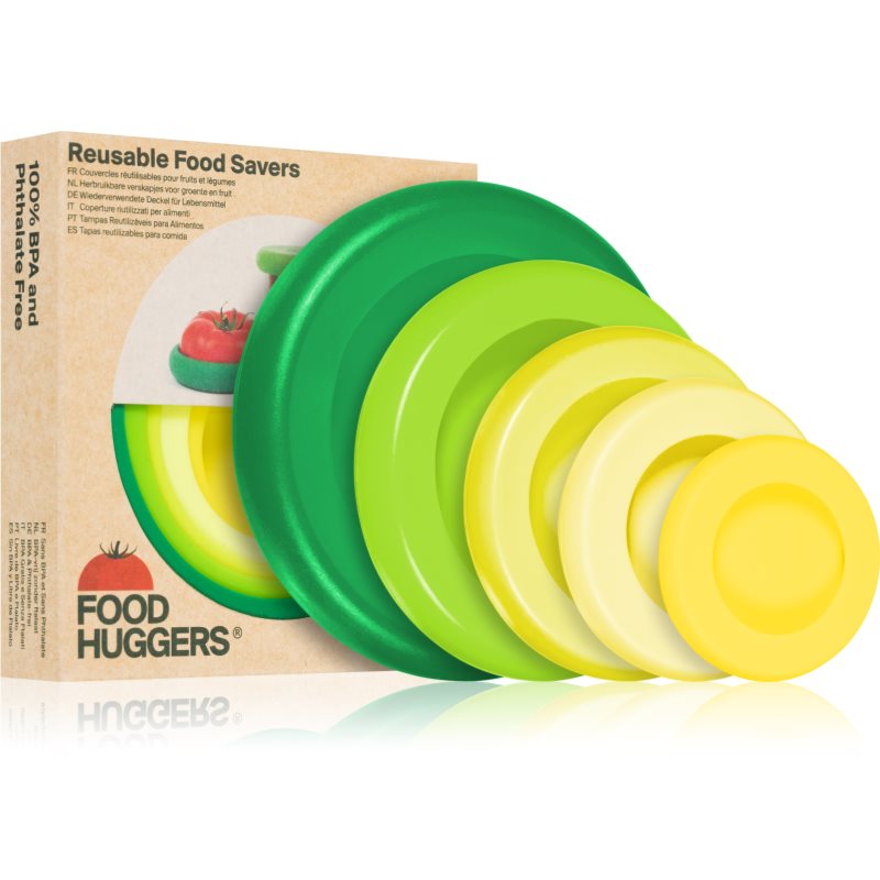Food Huggers Food Huggers Set set silikonskih pokrovčkov za sadje in zelenjavo barva Green 5 kos