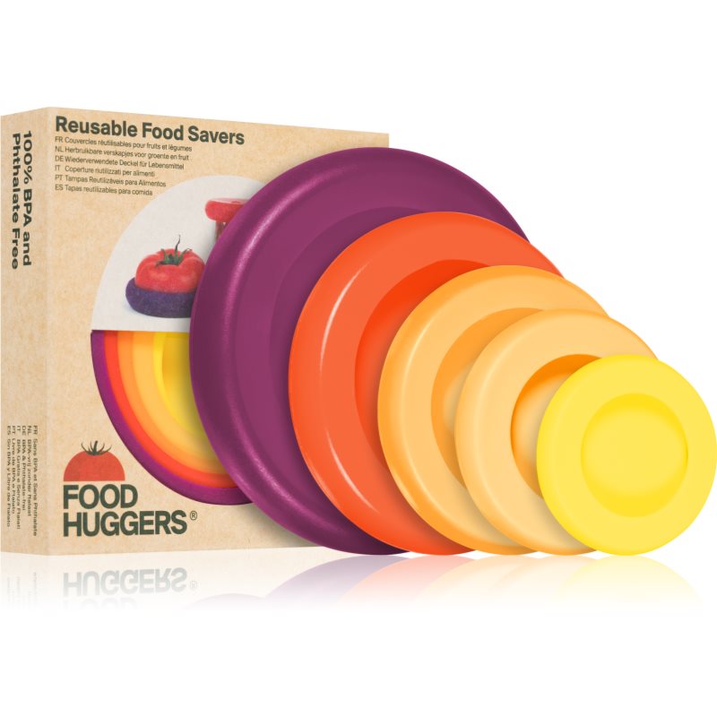 Food Huggers Food Huggers Set sada silikónových krytov na ovocie a zeleninu farba Orange 5 ks