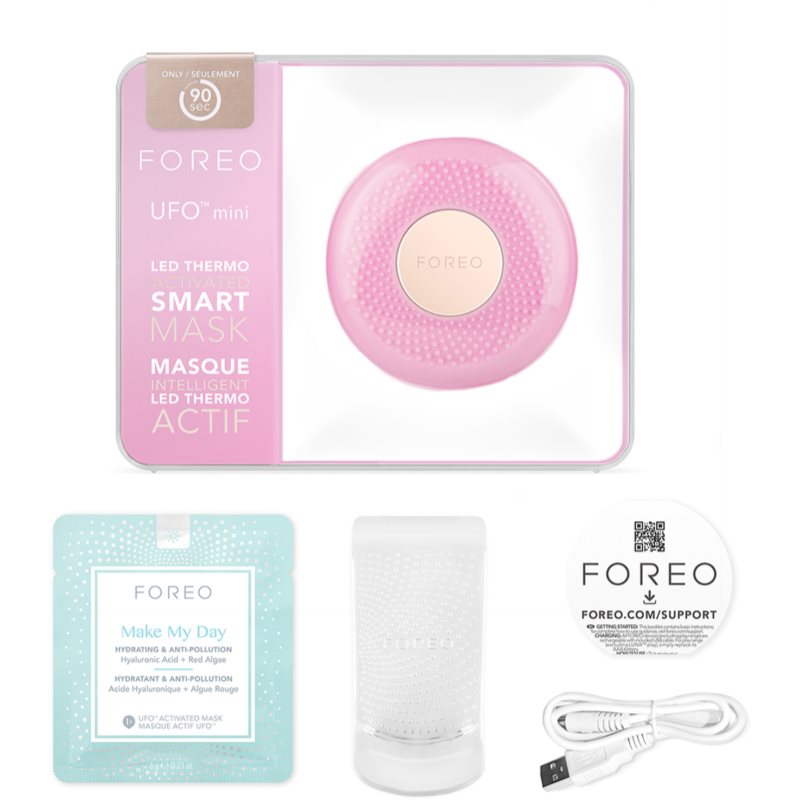 FOREO UFO™ Mini звуковий пристрій для прискорення дії маски для обличчя дорожній варіант Pearl Pink 1 кс