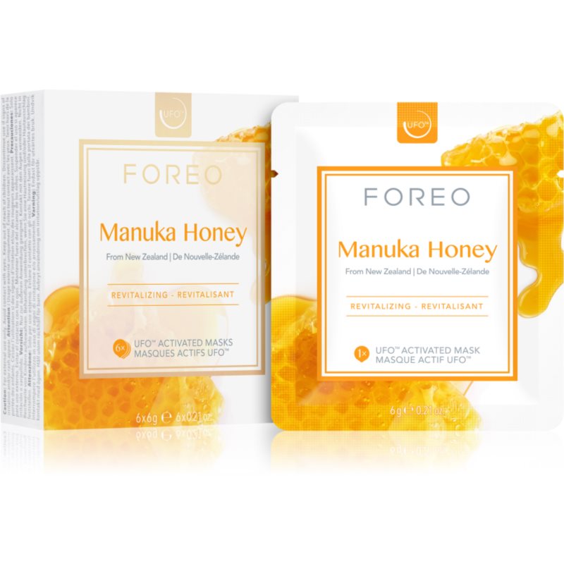 FOREO Farm to Face Manuka Honey gaivinamoji kaukė 6 x 6 g