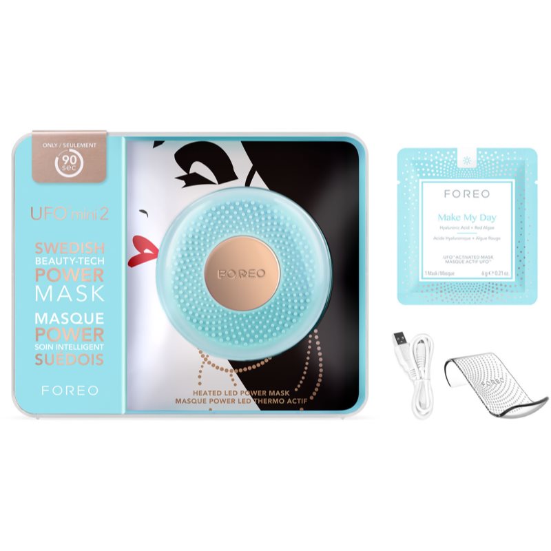 FOREO UFO™ Mini 2 Sonic Device To Accelerate The Effects Of Facial Masks Travel Pack Mint 1 Pc