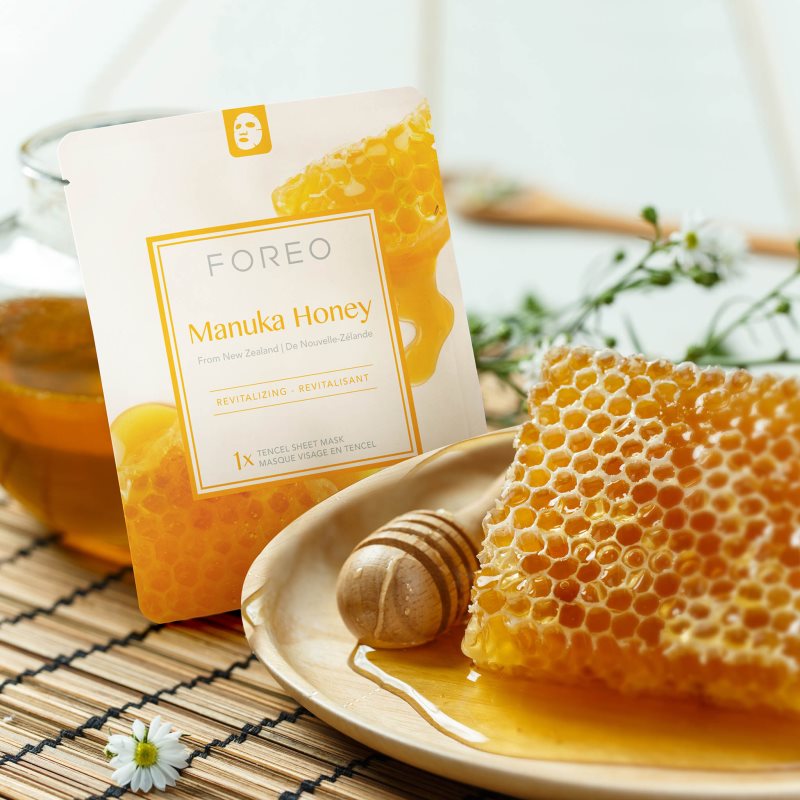 FOREO Farm To Face Sheet Mask Manuka Honey тканинна маска для обличчя зі зволожуючим та відновлюючим ефектом 3x20 мл