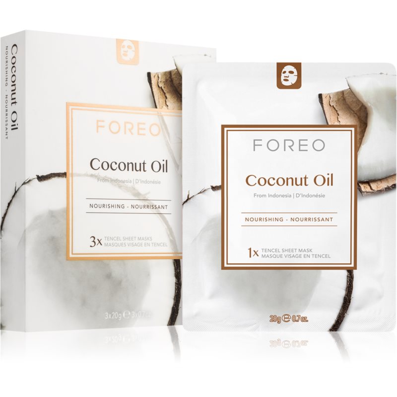 FOREO Farm To Face Sheet Mask Coconut Oil поживна косметична марлева маска 3x20 мл