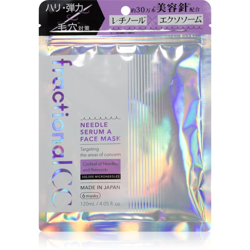 fractional CC Needle Serum A Face Mask spevňujúca pleťová maska s retinolom 6 ks