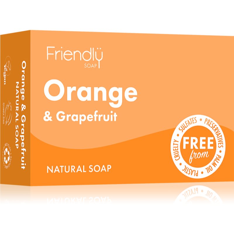 Friendly Soap Natural Soap Orange & Grapefruit Natural Soap 95 G