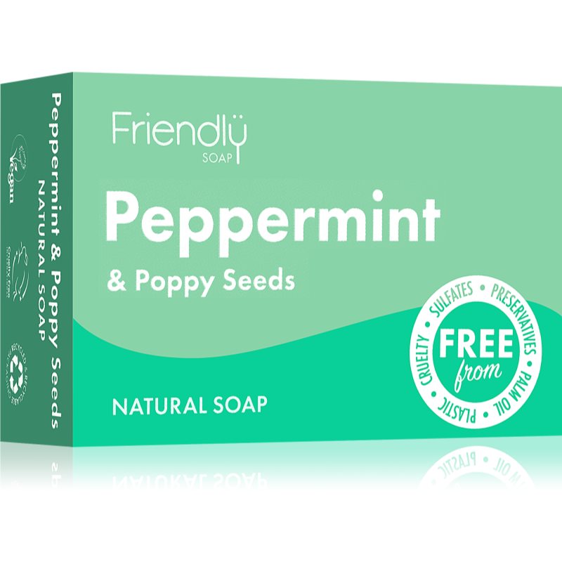 Friendly Soap Natural Soap Peppermint & Poppy Seeds Natural Soap 95 G