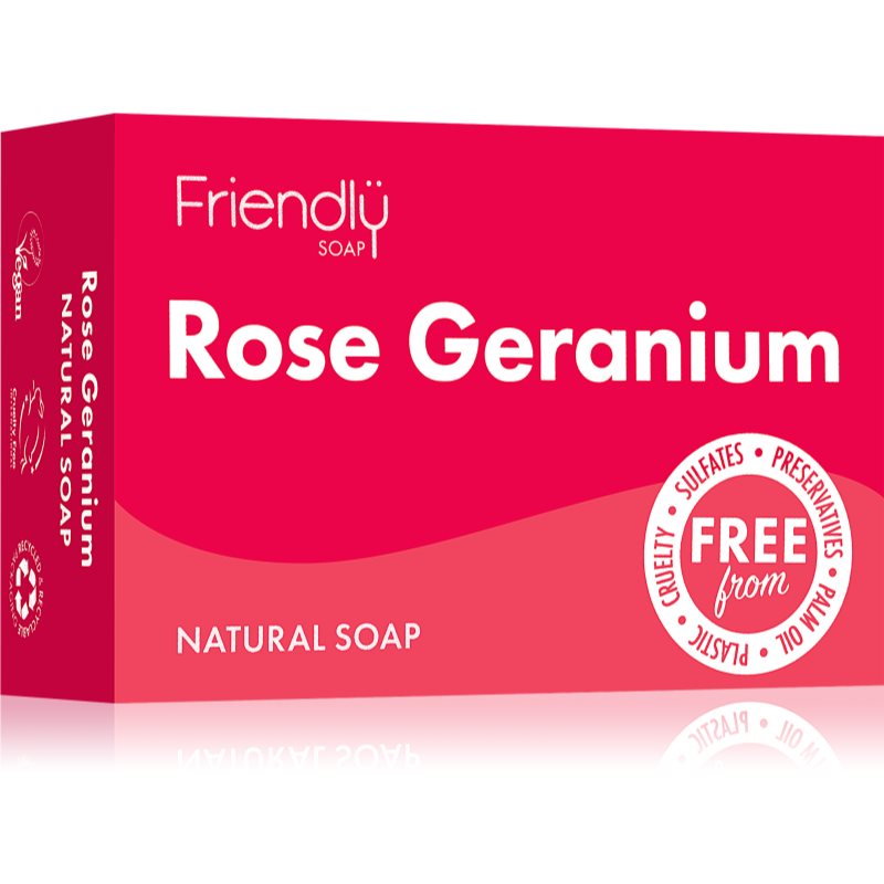 Friendly Soap Natural Soap Rose Geranium натуральне мило 95 гр