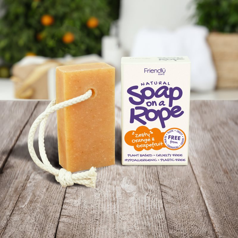 Friendly Soap Soap on a Rope Orange & Grapefruit přírodní mýdlo na šňůrce 95 g (obrázek 3)