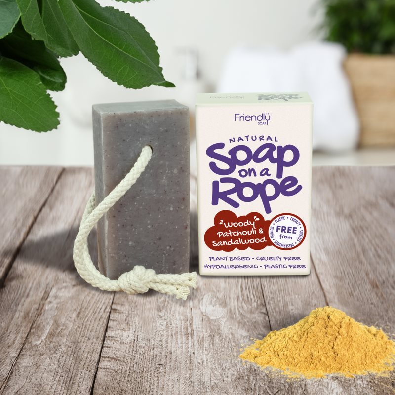 Friendly Soap Soap on a Rope Patchouli & Sandalwood přírodní mýdlo na šňůrce 95 g (obrázek 3)