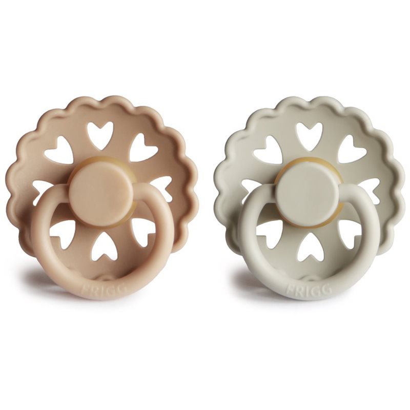 Frigg Fairytale Confezione Da 2 Ciucci | Ciuccio In Lattice | Senza Bpa | Prodotto In Danimarca | Tettarella Simmetrica A Ciliegia | (Silky Satin/Willow Gray, Taglia 1 (0-6 Mesi)) - 2