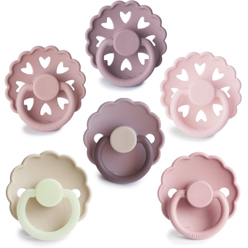 FRIGG 6-Pack Pacifiers Round Silicone Size 2 ciuccio Blooming Love 6 pz